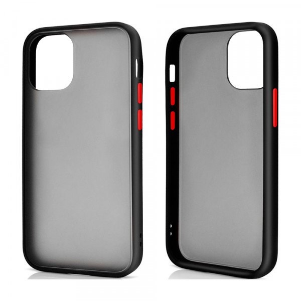 Wholesale Slim Matte Hybrid Bumper Case for iPhone 12 / iPhone 12 Pro 6.1 inch (Black)